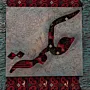 Square Arabic Calligraphy and Heritage Textile Wall Art