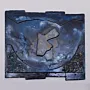 Decorative Wall Art with Blue Raised Map and Abstract Design