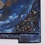 Decorative Wall Art with Blue Raised Map and Abstract Design
