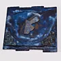 Decorative Wall Art with Blue Raised Map and Abstract Design