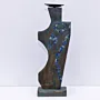 Handmade Blue Mosaic Abstract Candle Holder for Tabletop Decor