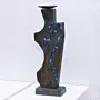 Handmade Blue Mosaic Abstract Candle Holder for Tabletop Decor