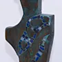 Handmade Blue Mosaic Abstract Candle Holder for Tabletop Decor