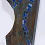 Handmade Blue Mosaic Abstract Candle Holder for Tabletop Decor