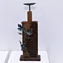 Wooden Candle Holder with Grape Clusters and Artisan Details