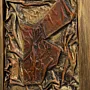 Decorative Wall Art with Copper-Tone Relief with Wooden Frame