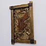 Decorative Wall Art with Copper-Tone Relief with Wooden Frame