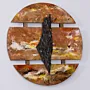 Handmade Wall Art with Round Warm-Tone Art with Raised Element