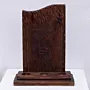Handmade Dark Engraved Wood Table Decor with Artisan Details
