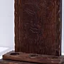 Handmade Dark Engraved Wood Table Decor with Artisan Details