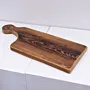 Handcrafted Paddle-Shaped Wooden Serving Board with Artisan Details