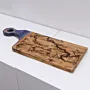 Handcrafted Wooden Serving Board with Engraved Map and Artisan Details