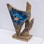 Handmade Blue Abstract Table Decor with Artisan Details
