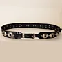 Handmade Black Western Style with Metal Studs Leather Belt