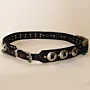 Handmade Black Western Style with Metal Studs Leather Belt