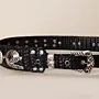 Handmade Black Western Style with Metal Studs Leather Belt