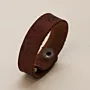 Handmade Slim Brown with Engraved Lettering Leather Bracelet