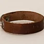 Handmade Slim Brown with Engraved Lettering Leather Bracelet