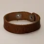 Handmade Slim Brown with Engraved Lettering Leather Bracelet