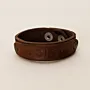 Brown with SIS Lettering Leather Bracelet with Artisan Finish