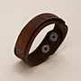 Brown with SIS Lettering Leather Bracelet with Artisan Finish