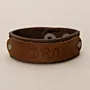 Brown with BRO Lettering Leather Bracelet with Artisan Finish