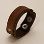 Brown with BRO Lettering Leather Bracelet with Artisan Finish