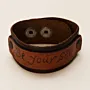 Handmade Brown with Be Yourself Lettering Leather Bracelet