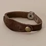 Simple Brown with Snap Closure Leather Bracelet with Artisan Finish