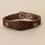 Simple Brown with Snap Closure Leather Bracelet with Artisan Finish