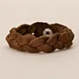 Handcrafted Braided Brown Leather Bracelet with Artisan Finish