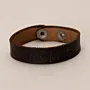 Brown with MOM Lettering Leather Bracelet with Artisan Finish