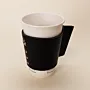 Black Natural Leather Cup Sleeve with Star and Metal Studs