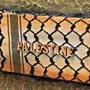 Artisan Palestine Lettering and Keffiyeh Panel Wall-Mounted Key Holder