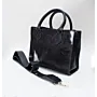 Artisan-Made Black Cowhide Leather Handbag with Hand-Finished Details