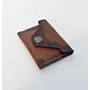 Handcrafted Brown Snap Card Holder with Artisan-Finished Details