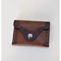 Handcrafted Brown Snap Card Holder with Artisan-Finished Details