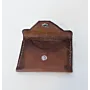 Handcrafted Brown Snap Card Holder with Artisan-Finished Details