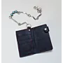 Artisan-Made Black Chain Card Wallet with Hand-Finished Details