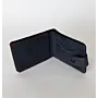 Handcrafted Black Red-Stitched Emblem Wallet with Artisan Character