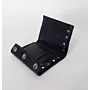 Artisan-Made Compact Black Riveted Wallet with Hand-Finished Details