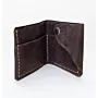 Artisan-Made Dark Brown Angled-Flap Wallet with Hand-Finished Details