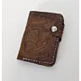 Handcrafted Hand-Carved Brown Leather Wallet with Artisan Character