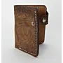 Handcrafted Hand-Carved Brown Leather Wallet with Artisan Character