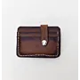 Artisan-Made Compact Brown Strap Wallet with Hand-Finished Details