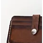 Artisan-Made Compact Brown Strap Wallet with Hand-Finished Details