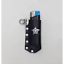Handcrafted Black Star Studded Lighter Case with Artisan Character