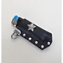 Handcrafted Black Star Studded Lighter Case with Artisan Character