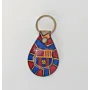 Handcrafted Leather Keychain with Barcelona Football Club Crest