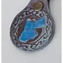Artisan Natural Leather Keychain with Blue Jordan Map Silhouette
